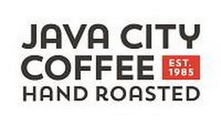 JAVA CITY COFFEE EST. 1985 HAND ROASTED logo
