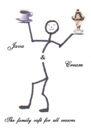JAVA & CREAM THE FAMILY CAFE FOR ALL SEASONS logo