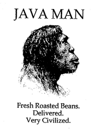 JAVA MAN FRESH ROASTED BEANS. DELIVERED. VERY CIVILIZED. logo