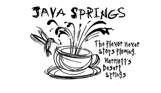 JAVA SPRINGS THE FLAVOR NEVER STOPS FLOWING. MARRIOTT'S DESERT SPRINGS logo