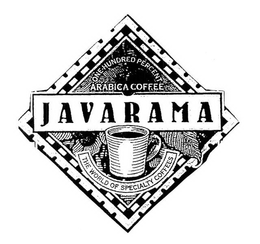 JAVARAMA ONE HUNDRED PERCENT ARABICA COFFEE THE WORLD OF SPECIALTY COFFEES logo