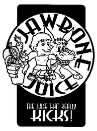 JAWBONE JUICE THE JUICE THAT REALLY KICKS! logo
