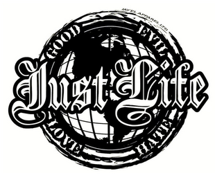 JAYEL APPAREL LTD. JUST LIFE GOOD EVIL LOVE HATE logo