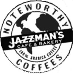 JAZZMAN'S CAFE & BAKERY NOTEWORTHY COFFEES 100% ARABICA COFFEE logo