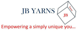JB YARNS JB YARNS EMPOWERING A SIMPLY UNIQUE YOU... logo