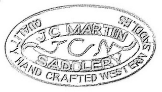 JC MARTIN SADDLERY JCM QUALITY HAND CRAFTED WESTERN SADDLES logo