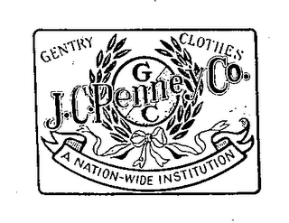 J.C. PENNEY CO. GENTRY CLOTHES A NATION-WIDE INSTITUTION G C logo