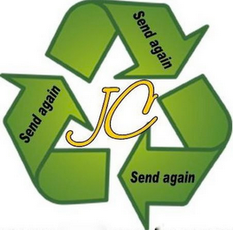 JC, SEND AGAIN, logo
