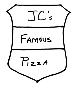 JC'S FAMOUS PIZZA logo