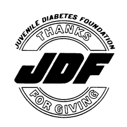 JDF JUVENILE DIABETES FOUNDATION THANKS FOR GIVING logo