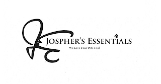 JE JOSPHER'S ESSENTIALS WE LOVE YOUR PET TOO! logo