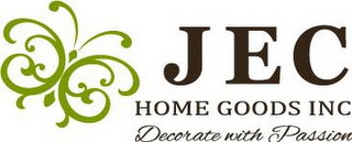 JEC HOME GOODS INC DECORATE WITH PASSION logo