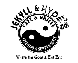 JEKYLL & HYDE'S CAFE & GRILLE VITAMINS & SUPPLEMENTS WHERE THE GOOD & EVIL EAT logo