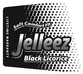 JELLEEZ BLACK LICORICE SOFT COMFORT FIT LIFETIME WARRANTY logo