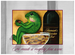 JEREMIAH'S CHOCOLATE PORT HE MADE A MIGHTY FINE WINE logo