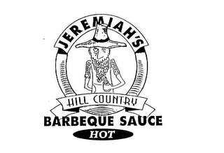 JEREMIAH'S HILL COUNTRY BARBEQUE SAUCE HOT logo