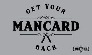 JERI'S OLD SCHOOL BARBERSHOP GET YOUR MAN CARD BACK logo