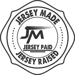 JERSEY MADE JM JERSEY PAID JERSEY RAISED logo