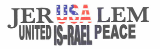 JERUSALEM UNITED IS-RAEL PEACE COMBINATION COLORS (RED/BLUE) BLUE RED logo