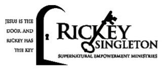 JESUS IS THE DOOR, AND RICKEY HAS THE KEY RICKEY SINGLETON SUPERNATURAL EMPOWERMENT MINISTRIES logo