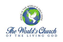 JESUS IS THE WORLD'S ONLY HOPE THE WORLD'S CHURCH OF THE LIVING GOD logo