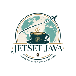 JETSET JAVA TRAVEL THE WORLD, ONE CUP AT A TIME logo
