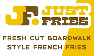 JF. JUST FRIES FRESH CUT BOARDWALK STYLE FRENCH FRIES logo
