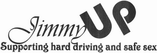 JIMMY UP SUPPORTING HARD DRIVING AND SAFE SEX logo