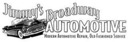 JIMMY'S BROADWAY AUTOMOTIVE MODERN AUTOMOTIVE REPAIR, OLD FASHIONED SERVICE. logo