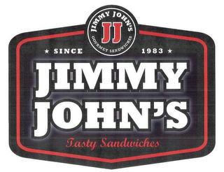 JJ JIMMY JOHN'S GOURMET SANDWICHES SINCE 1983 JIMMY JOHN'S TASTY SANDWICHES logo