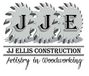 JJE JJ ELLIS CONSTRUCTION ARTISTRY IN WOODWORKING logo
