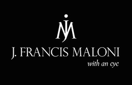 JM J.FRANCIS MALONI WITH AN EYE logo