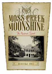 JMC MC MOSS CREEK MOONSHINE THE KINDRED SPIRIT HERITAGE 1903 logo