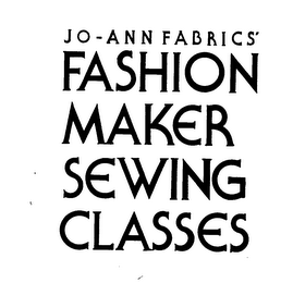 JO-ANN FABRICS' FASHION MAKER SEWING CLASSES logo