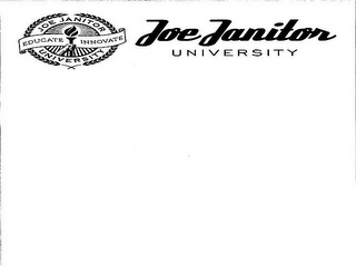 JOE JANITOR UNIVERSITY EDUCATE INNOVATE JOE JANITOR UNIVERSITY logo