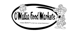 JOE O'MALIA FOOD MARKETS "WHERE QUALITY IS THE TRUE VALUE OF ECONOMY" logo