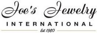 JOE'S JEWELRY INTERNATIONAL EST. 1980 logo