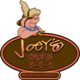 JOEY'S SMOKIN' B-B-Q OUR RIBS ARE SMOKIN' logo