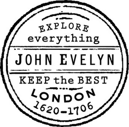 JOHN EVELYN EXPLORE EVERYTHING KEEP THE BEST LONDON 1620-1706 logo