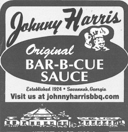 JOHNNY HARRIS ORIGINAL BAR-B-CUE SAUCE ESTABLISHED 1924 SAVANNAH GEORGIA VISIT US AT WWW.JOHNNYHARRISBBQ.COM logo
