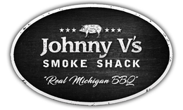 JOHNNY V'S SMOKE SHACK "REAL MICHIGAN BBQ" logo