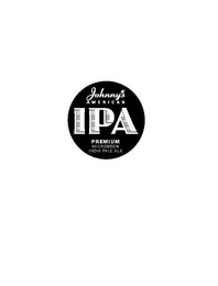 JOHNNY'S AMERICAN, IPA, PREMIUM MICROBREW, INDIA PALE ALE logo