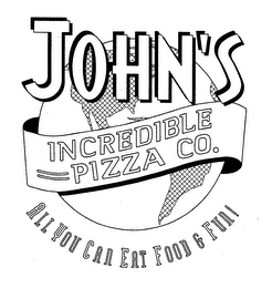 JOHN'S INCREDIBLE PIZZA CO. ALL YOU CAN EAT FOOD & FUN! logo
