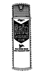 JOHNSON WAX RAID FLYING INSECT KILLER KILLS BUGS DEAD! CLEAN, PLEASANT SCENT logo