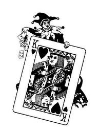 JOKER HOLDING KING OF HEARTS DESIGN logo