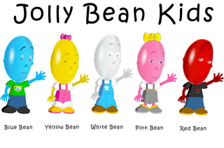 JOLLY BEAN KIDS BLUE BEAN YELLOW BEAN WHITE BEAN PINK BEAN RED BEAN logo