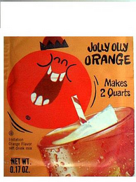 JOLLY OLLY ORANGE MAKES 2 QUARTS IMITATION ORANGE FLAVOR SOFT DRINK MIX NET WT. 0.17 OZ. logo
