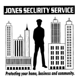 JONES SECURITY SERVICE PROTECTING YOUR HOME, BUSINESS AND COMMUNITY. logo