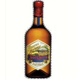 JOSE CUERVO RESERVA DE LA FAMILIA TEQUILA ANEJO JOSE CUERVO HAND CRAFTED AND AGED IN THE TOWN OF TEQUILA 1OO% AGAVE PROPIETARIO JOSE CUERVO ELABORADO EN JOSE CUERVO NO. 73 TEQUILA JALISCO 46400 COMPANIA PREMIADA MUNDIALMENTE CON MEDALLAS DE ORO logo