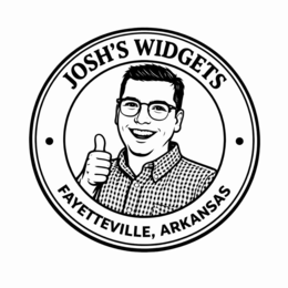JOSH'S WIDGETS FAYETTEVILLE, ARKANSAS logo